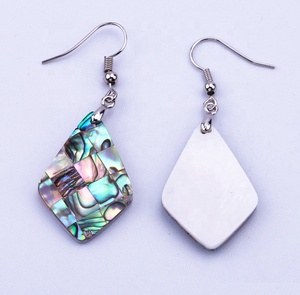 PANKOO Custom Ocean Series 925 Pendientes de gota chapados en rodio de plata esterlina Joyería de moda Concha de abulón de mar natural - Product Image 2