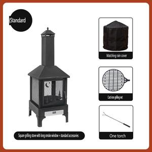 เตาไฟเตาอั้งโล่ทำจากไม้ใช้กลางแจ้งใช้ในสวนสวนหลังบ้านเตาไฟทำจากฟืนเคลือบด้วยผง - Product Image 5