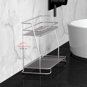Stainless Steel <b>Desktop</b> Storage Rack 2 Tier Makeup Organizer Bathroom <b>Shelf</b> For Cosmetics And Sundries - Product Image 2