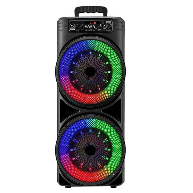 TTD-2806&2807 Outdoor Double 8-inch Wireless Blue Tooth Speaker Double Woofer Square and Street Dancing Karaoke Portable Speaker
