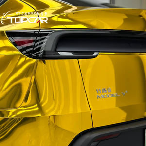 उच्च गुणवत्ता वाले pvc लक्जरी पूर्ण शरीर क्रोम सोने का रंग बदलने कार रैप विनाइल 99% uv & 90% इर अस्वीकृति 0.16-0.17 मिमी मोटी - Product Image 3