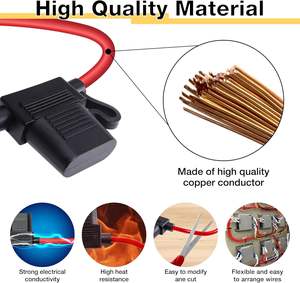 2 шт. встраиваемых держателей предохранителей 12AWG для автомобиля, водонепроницаемые, с предохранителями стандартного типа ATC/ATO 30А, 12В 24В 32В - Product Image 4