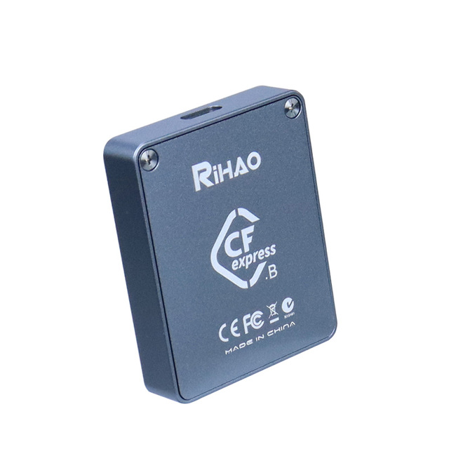 RiHAO 10Gbps CFexpress Type B Card Reader RTL9210 Chip Aluminum USB-C Adapter Dual Cable OEM