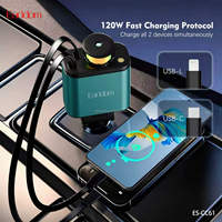 Pengisi Daya Cepat Earldom 4 in 1 120w dengan Kabel Teleskopik Ganda Terintegrasi CC61