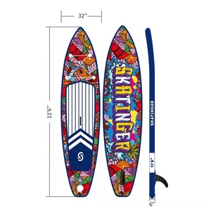 โลโก้ OEM โรงงานจีน บอร์ด SUP ขนาด 11'6'' แบบเป่าลม บอร์ดยืนพายแบบพองลม ขนาด OEM บอร์ดโต้คลื่นแบบพาย SUP สีแดงกราฟฟิตี แบบกำหนดเองได้ - Product Image 2