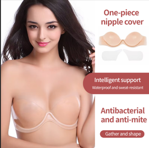 Reggiseno Invisibile in Silicone per Donna, <span class=keywords><strong>Senza</strong></span> <span class=keywords><strong>Spalline</strong></span>, <span class=keywords><strong>Push</strong></span>-<span class=keywords><strong>up</strong></span>, Traspirante, Adesivo - Product Image 1