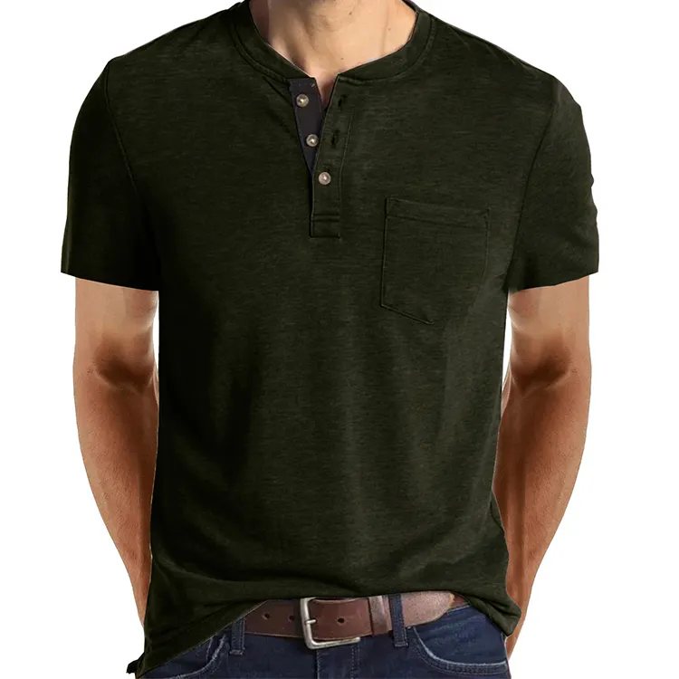 Wholesale Men's Short Sleeve Cotton Fashion Solid Color Breathable Comfortable T-Shirt