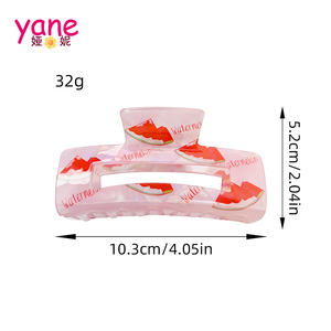 Yane Block Transparent Gedrukte Eenvoudige Veelzijdige Duurzame Hoogwaardige Pc Plastic Haarklem Haarklauwen Voor Meisjes - Product Image 6