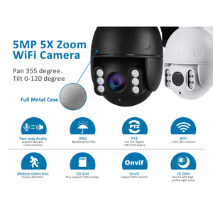 Cámara PTZ con Domo Metálico de 3 Pulgadas, Lente de 3.6mm, 360 Grados, Cámara Wifi de Red, 1080P, 2MP, Luz Dual, Visión Nocturna a Color, Audio Bidireccional, CamHi - Product Image 4