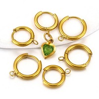 Crochets de boucle d'oreille Huggie ronds hypoallergéniques d'acier inoxydable chirurgical avec la boucle ouverte
