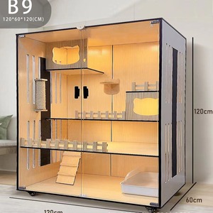 Hochwertiges Luxus-Katzenhaus aus Massivholz mit Sisal, Moderne Katzenvilla, Premium-Haustierkäfig für Innenbereich - Product Image 3