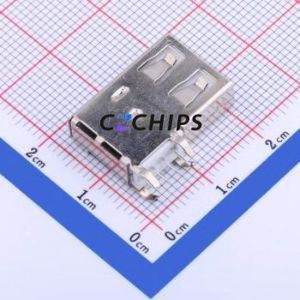 U-A-24DD-W-15 USB Connector Bent Lead Through Hole Connector Type-A USB 2.0 Female Right Angle Insert - Product Image 2