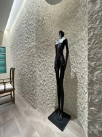EAZART Panneau mural en pierre flexible blanc de qualité supérieure, imperméable, résistant au feu, revêtement intérieur et extérieur