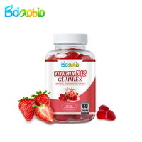 Complément alimentaire de vitamine B12 de qualité alimentaire OEM, multivitamines 1000 mg, saveur fraise naturelle, gommes de vitamine B12 pour un usage quotidien