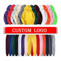 Pull-over à capuche de couleur unie sport personnalisé pour hommes ensemble de sweat à capuche et pantalon de survêtement deux pièces