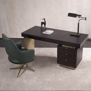 Ánh sáng sang trọng rắn gỗ Bàn văn phòng căn hộ nhỏ nghiên cứu với sạc Ổ cắm Bàn máy tính - Product Image 5