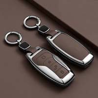 Nouvel étui pour clé de voiture en alliage de zinc et cuir pour BYD Han EV Han DM-i Tang EV Yuan Plus Yuan Pro Seal Tang EV Tang DM-i Accessoires automobiles