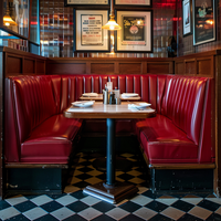Canapés et banquettes modernes noirs en cuir pour restaurants, fast-foods, cafés, boîtes de nuit et clubs – Mobilier commercial sur mesure