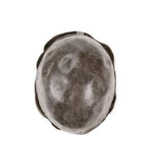 Tupé <span class=keywords><strong>de</strong></span> doble piel rubia marrón para hombres, PU inyectado, piezas <span class=keywords><strong>de</strong></span> cabello, sistema <span class=keywords><strong>de</strong></span> reemplazo, prótesis derecha - Product Image 6