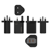 Adaptateur multi-ports 25W standard britannique à prix d'usine, charge super rapide QC3.0, chargeur USB Type-C