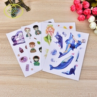 Étiquettes autocollantes translucides personnalisées de haute qualité, impression de feuille de fille, autocollants en vinyle pour ordinateur portable