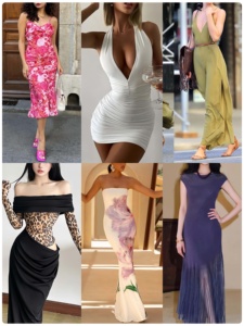 Gaun Vintage desainer mewah campuran pakaian bermerek tangan kedua dari pakaian pengeluaran peralatan impor - Product Image 3