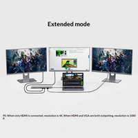 Station d'accueil 12 en 1, double port, Ethernet Gigabit, support pour ordinateur portable, hub d'extension multifonction Type C