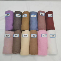 YOMO Vente à Chaud Stock 105 Couleurs Châle Écharpe Jersey Uni Plissé Coton Hijab Femme Musulmane Voile Écharpe Femmes Hijab