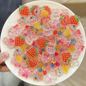 Hot Selling Acrylic Hand Print Jewelry <b>Bracelet</b> <b>Beads</b> Strawberry Shapes Loose <b>Beads</b> Resin Charms - Product Image 2