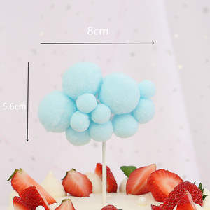 Cloud-Shaped Cake Toppers Paper Reusable Birthday Decorations 10 Pcs Round Shape - Product Image 4