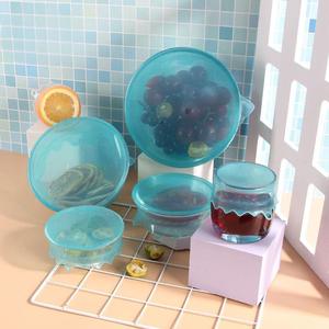 <b>Silicone</b> <b>Stretch</b> <b>Lids</b> Food Storage in Fridge Reusable Elastic Bowl Covers for Cup Cans Jars Round Microwave Food Cover - Product Image 4