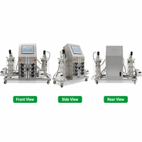 Cuve de réaction à double enveloppe pour cellules mammaires de laboratoire, 2-10 L, Fermenteur de culture cellulaire à double paroi, Pompe motorisée, Contrôle automatique par PLC