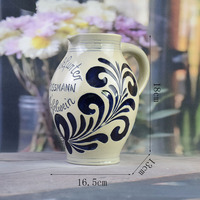 Mug à Apfelwein en Porcelaine Classique Allemande Vintage à Motif Bleu - Possmann Frankfurt - Tasse à Vin de Pomme - Passe au Lave-Vaisselle - Écologique