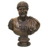 Buste d'empereur romain Hadrien en bronze artisanal pour collection d'art