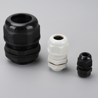 Presse-étoupes en nylon plastique basse tension certifiés IP68 ROHS OUORO MG12 (4,5-8 mm) étanches, grade de protection incendie 94-V2, noirs