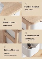 Organisateur de bureau écologique à 3 niveaux avec tiroir coulissant pour cosmétiques et maquillage, idéal pour le rangement de fournitures de bureau