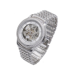 BAOLISHI zircone quadrante da <span class=keywords><strong>uomo</strong></span> 925 in argento sterling braccialetto puntatore digitale automatico orologio meccanico - Product Image 2
