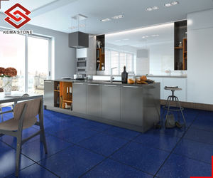 Produk batu buatan ubin lantai Interior dan dinding dipoles tinggi lempengan batu kuarsa Bintang cahaya biru tua - Product Image 1