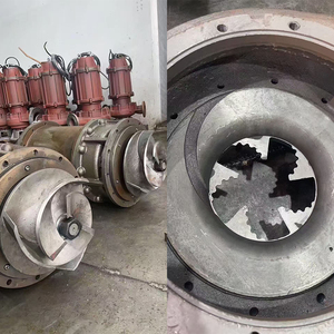 Pompe centrifuge submersible robuste en fonte WQKB 37 KW pour traitement des eaux usées, connexion à bride, OEM, pour eaux usées WQKB350 - Product Image 1