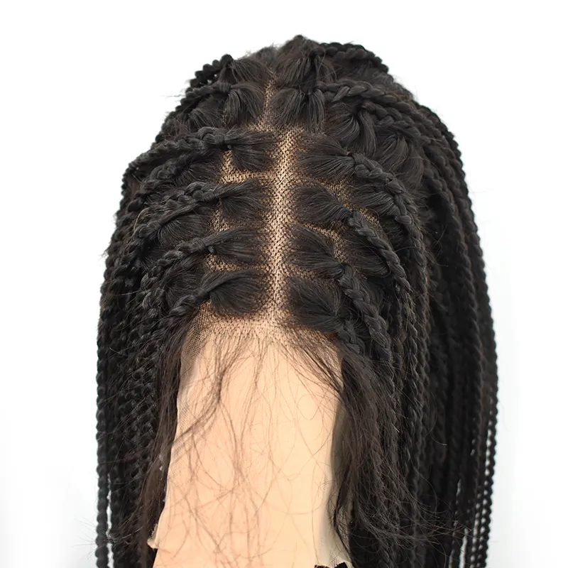 Top quality hair and New Style natural color lace braided wigs