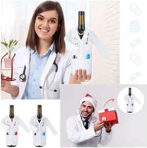2025 nueva funda de botella de vino de fieltro bolsa de regalo de médico bolsa de abrigo de vino con corbata cerveza de abogado para graduación de practicante - Product Image 6