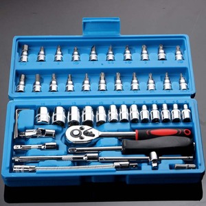 46 Pcs Blue Auto Repair Tool Set 6.3mm Metric Ratchet Wrench Kit For Car Motorcycle Maintenance - Product Image 4