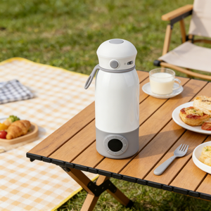 Chauffe-biberon portable électrique rechargeable <span class=keywords><strong>en</strong></span> acier inoxydable et silicone, sans fil, pour l'extérieur, chauffe-<span class=keywords><strong>lait</strong></span> sans BPA, température variable - Product Image 1