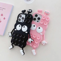 Etuis de téléphone portable bricolage breloques dessin animé drôle trous en Silicone souple ventouse étui de téléphone pour IPhone 11 12 Mini 13 14 15 Pro Max