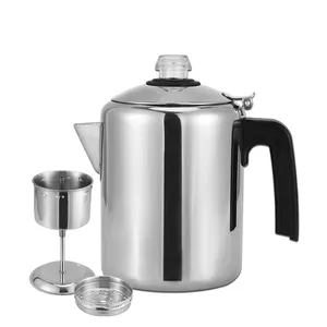 stainless steel classic campsite outdoor camping gas stove grill coffee maker percolator for camping