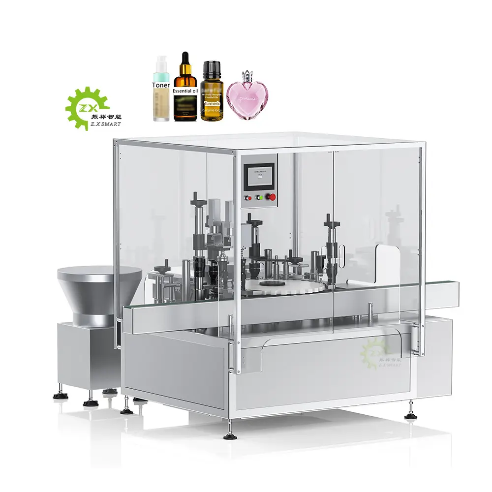 ZXSMART 10-100 Ml Essential Oil Perfume Milk Magnetic Pump Automatic Liquid Filling Machine