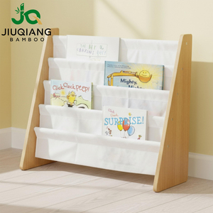 Libreria Organizzatore JQ per Cameretta, Scaffale a <span class=keywords><strong>4</strong></span> Ripiani con Tasche Profonde per Libri dei Bambini - Product Image 1