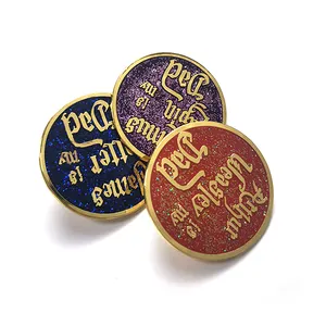 pre made company logo gold metal badges lapel pin case
