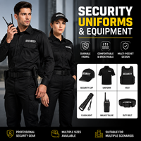 Uniformes et équipements de sécurité pour hommes et femmes, uniforme de garde de sécurité, chemise et pantalon tactiques noirs, durables, respirants, multi-poches