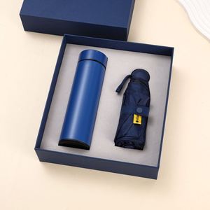 Custom Logo Gift Box Set Stainless Steel Thermostatic Cup Vaccum <b>Flask</b> Tea Coffee Mug Water Bottle <b>with</b> Umbrella for Wedding - Product Image 2